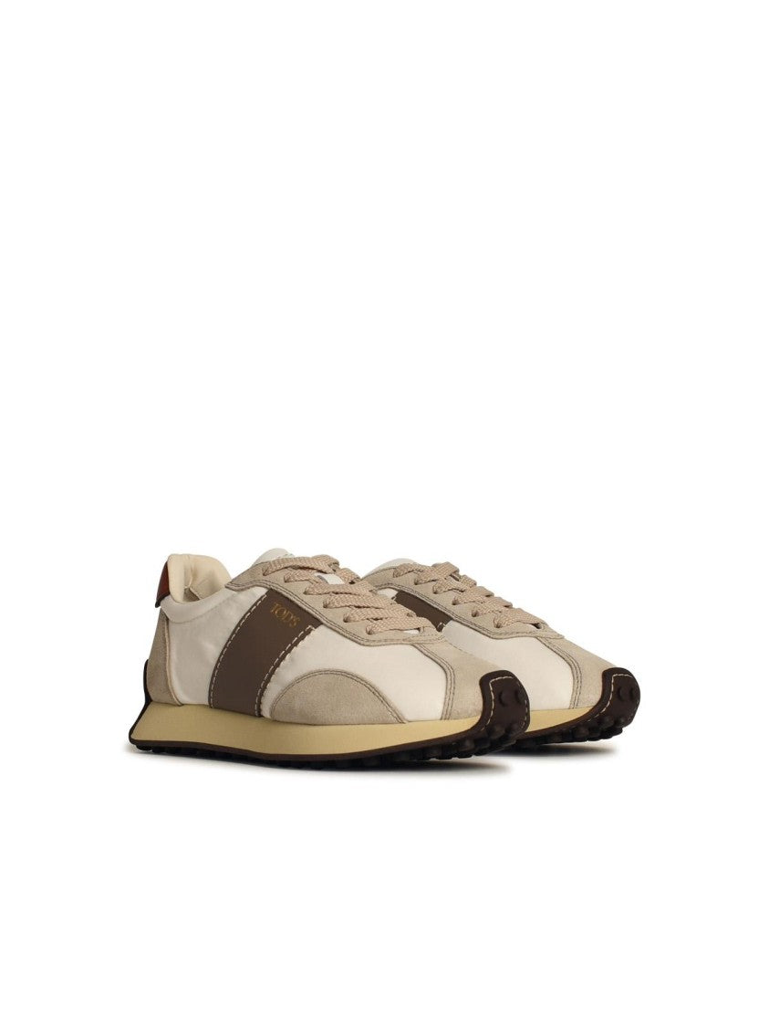 Tod's T Vintage' Beige Leather Blend Sneakers