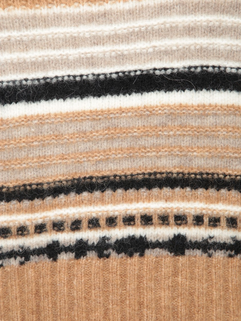Ganni Beige Multi-Tonal Striped Vest