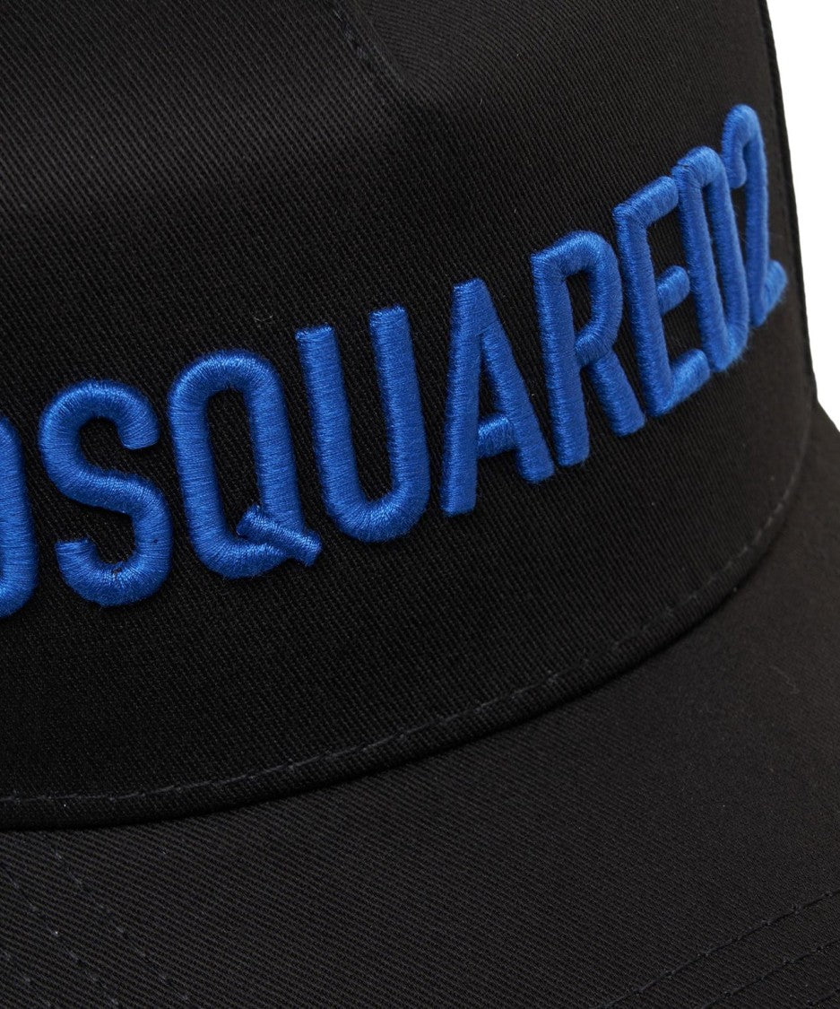 Dsquared2 Structured Black Cotton Baseball Cap