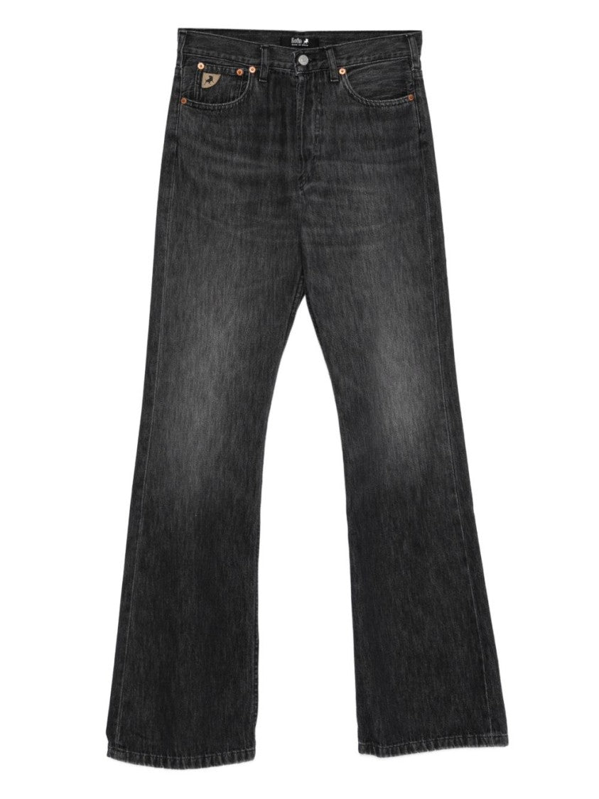 Iois High-Waisted Wide-Leg Jeans With Subtle Whiskering