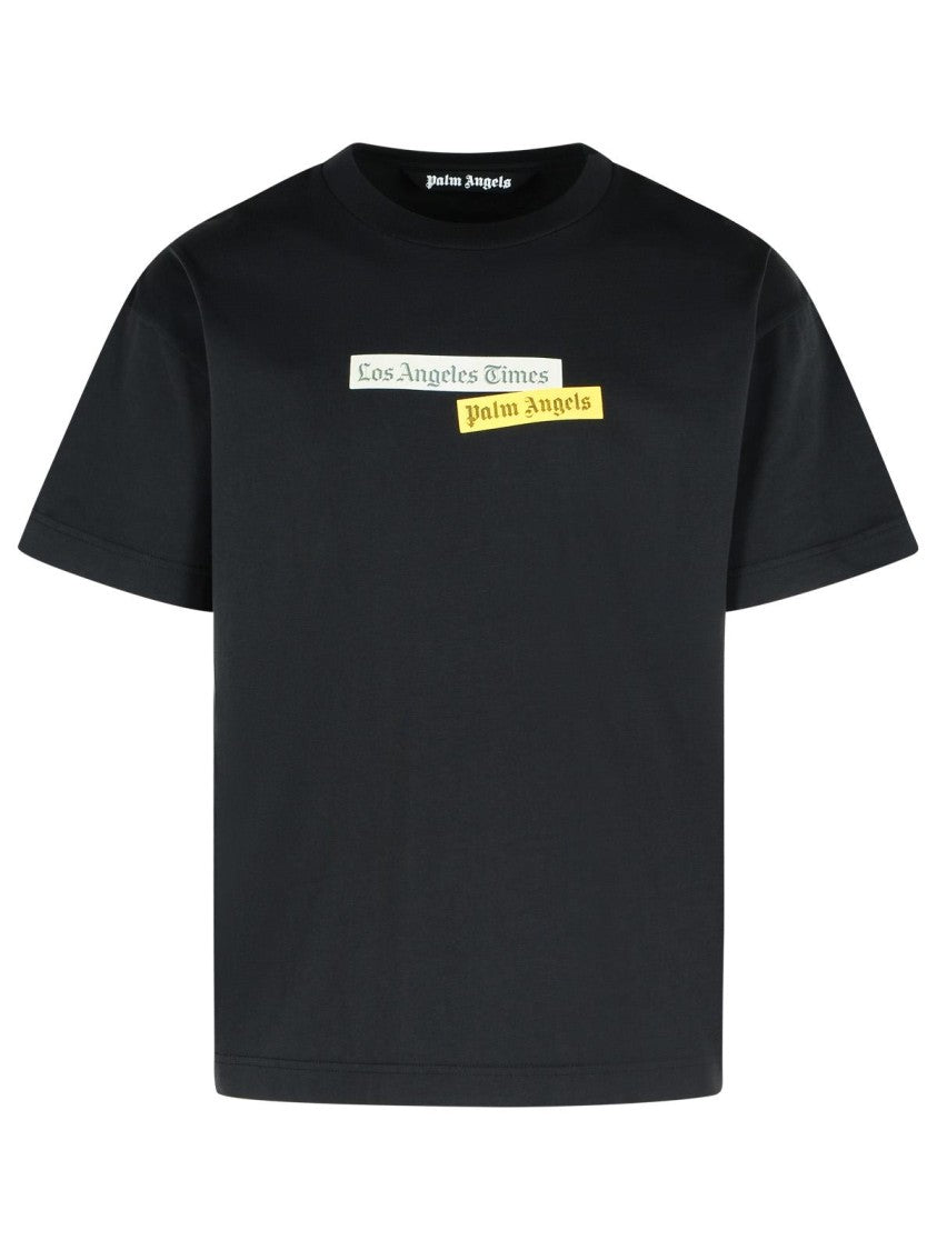 Palm Angels Paxlatimes' Black Cotton T-Shirt