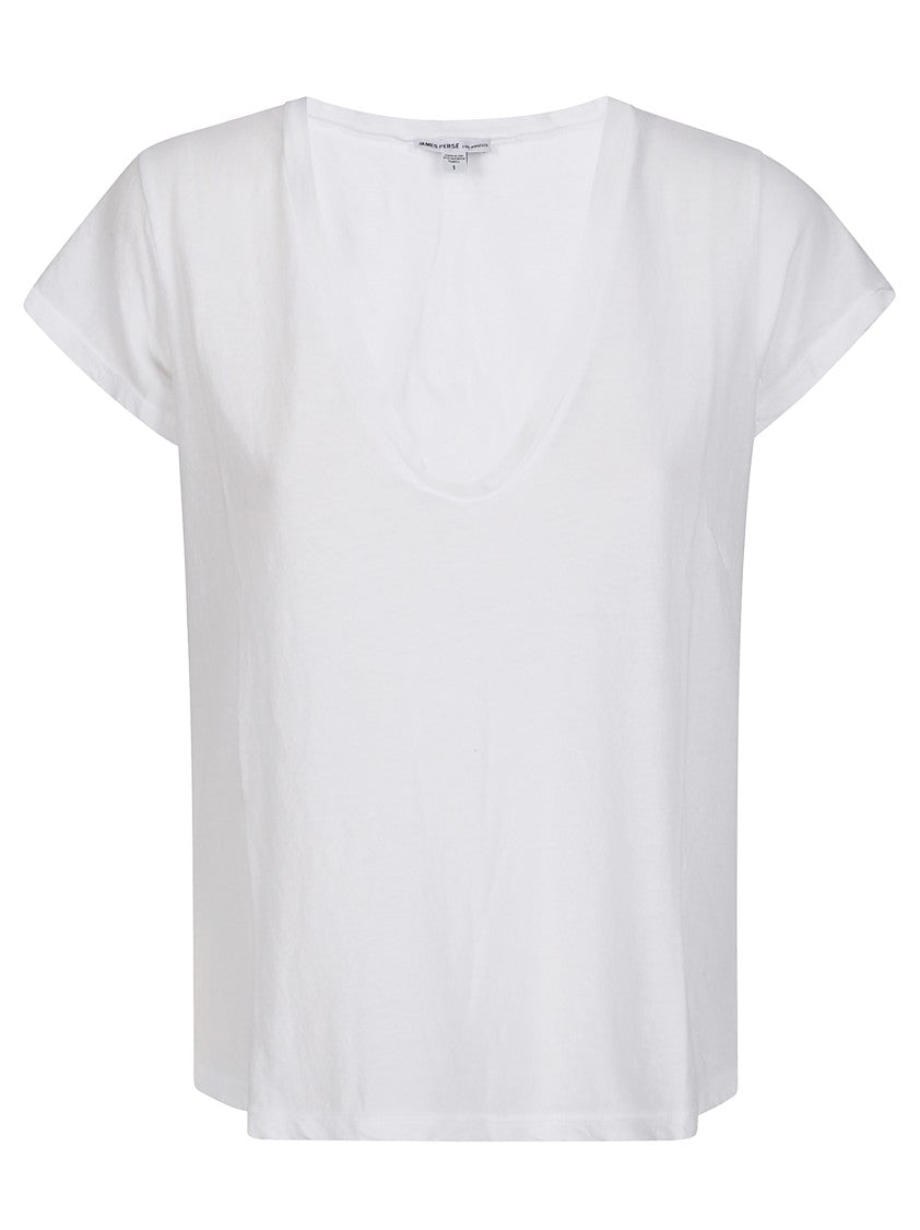 James Perse High Gauge Jersey Deep V T-Shirt