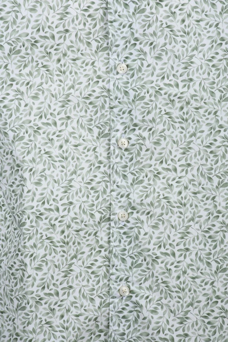 Mariano Napoli White Green Cotton Shirt