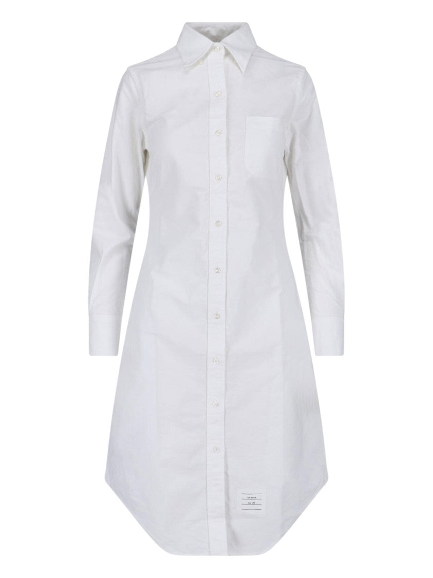 Thom Browne Midi Dress Cotton Long-Sleeve Button-Down Shirt