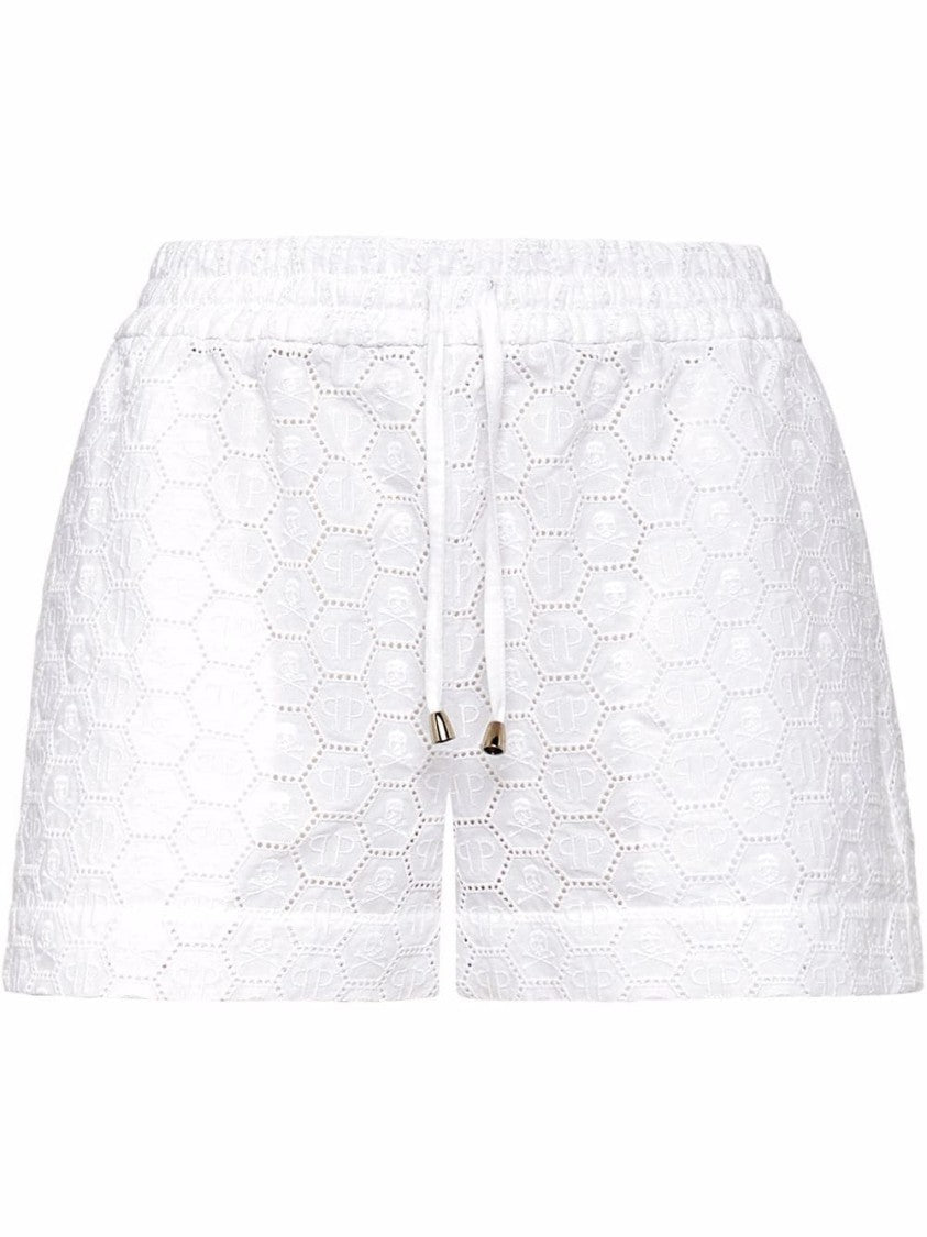 Philipp Plein Delicate Lace Shorts With Adjustable Drawstring Waist