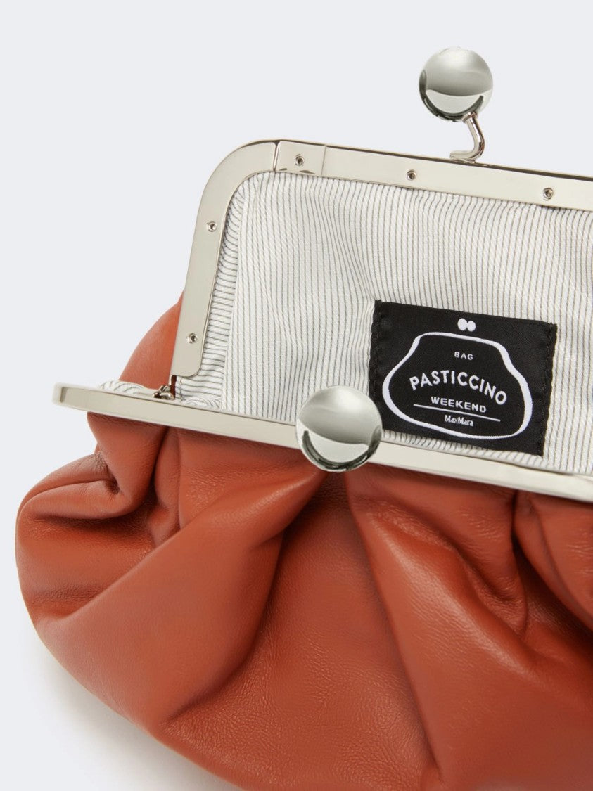 Max Mara Prati Shoulder Bag In Warm Rust Leather