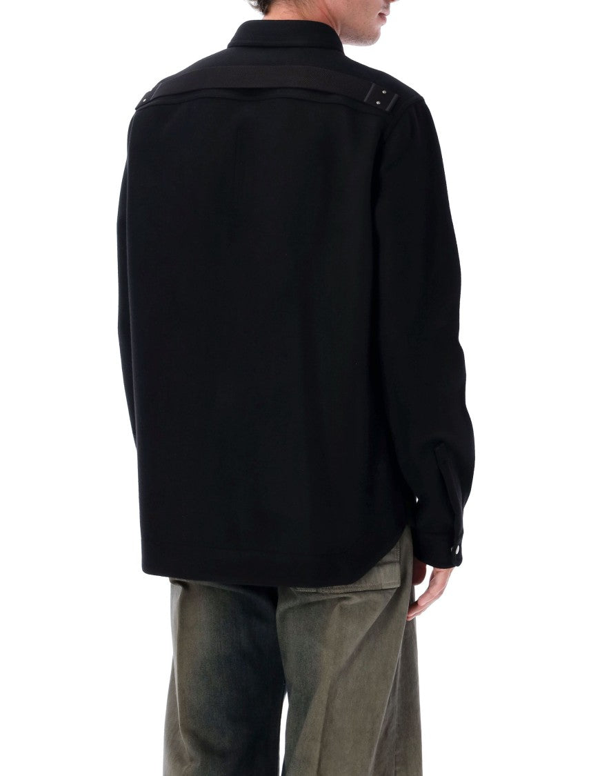 Rick Owens Melton Outer Shirt With Classic Collar