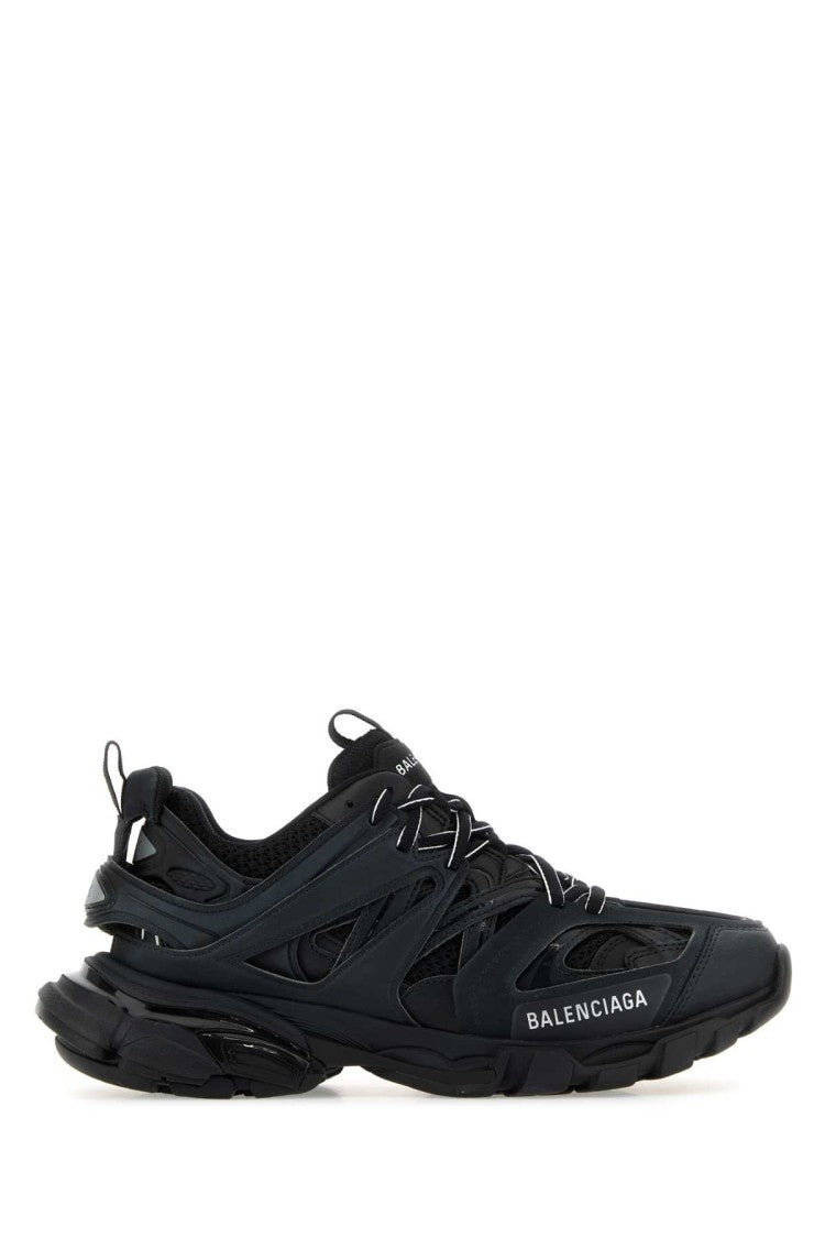 Balenciaga Black Mesh And Rubber Track Sneakers