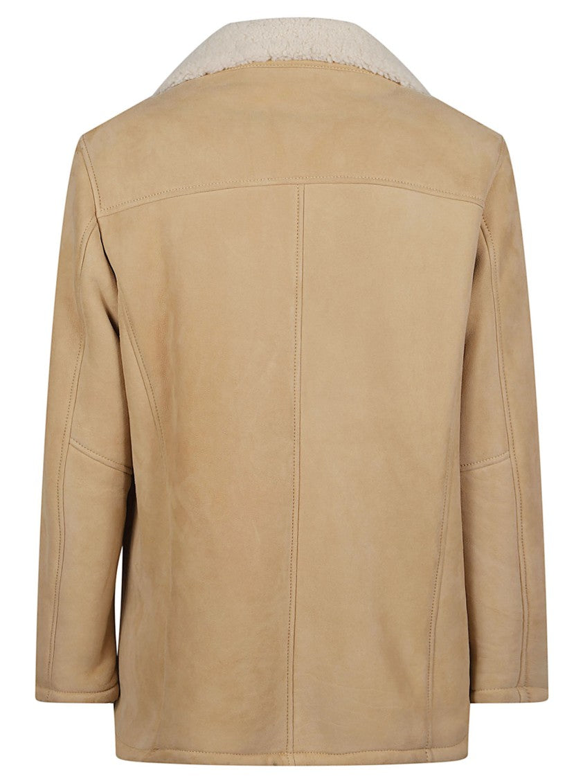Stewart Steve-Velvet Smooth Leather Shearling Collar Jacket