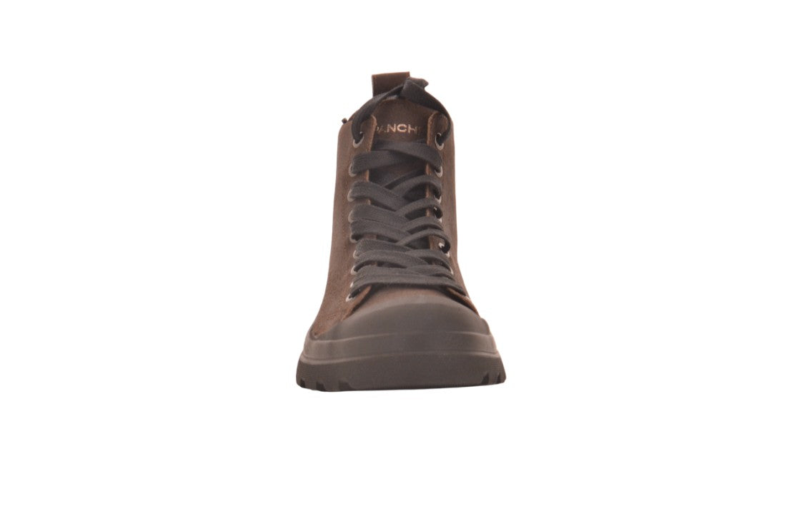 Panchic Military Green Waxed Suede Ankle Boots