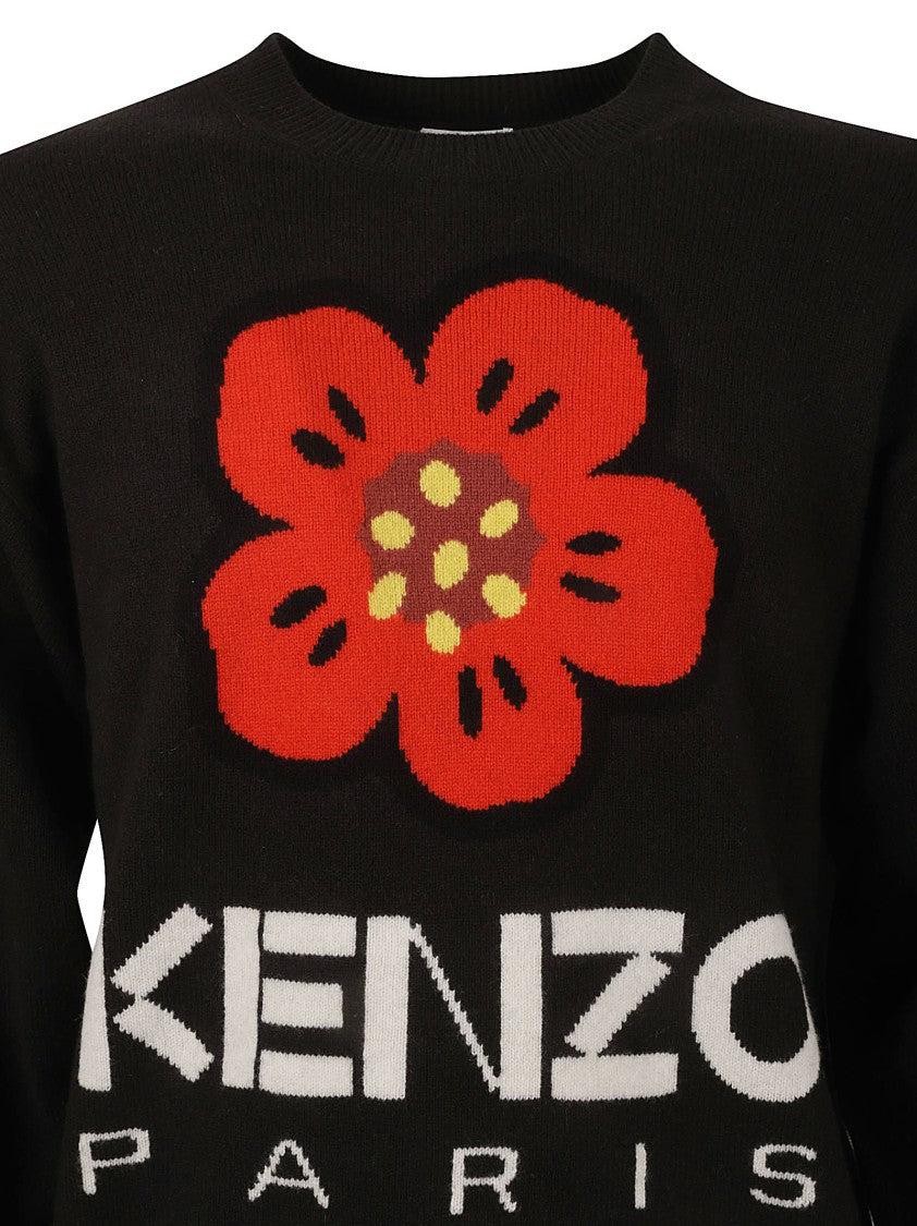 Kenzo Floral Knit Black Sweater