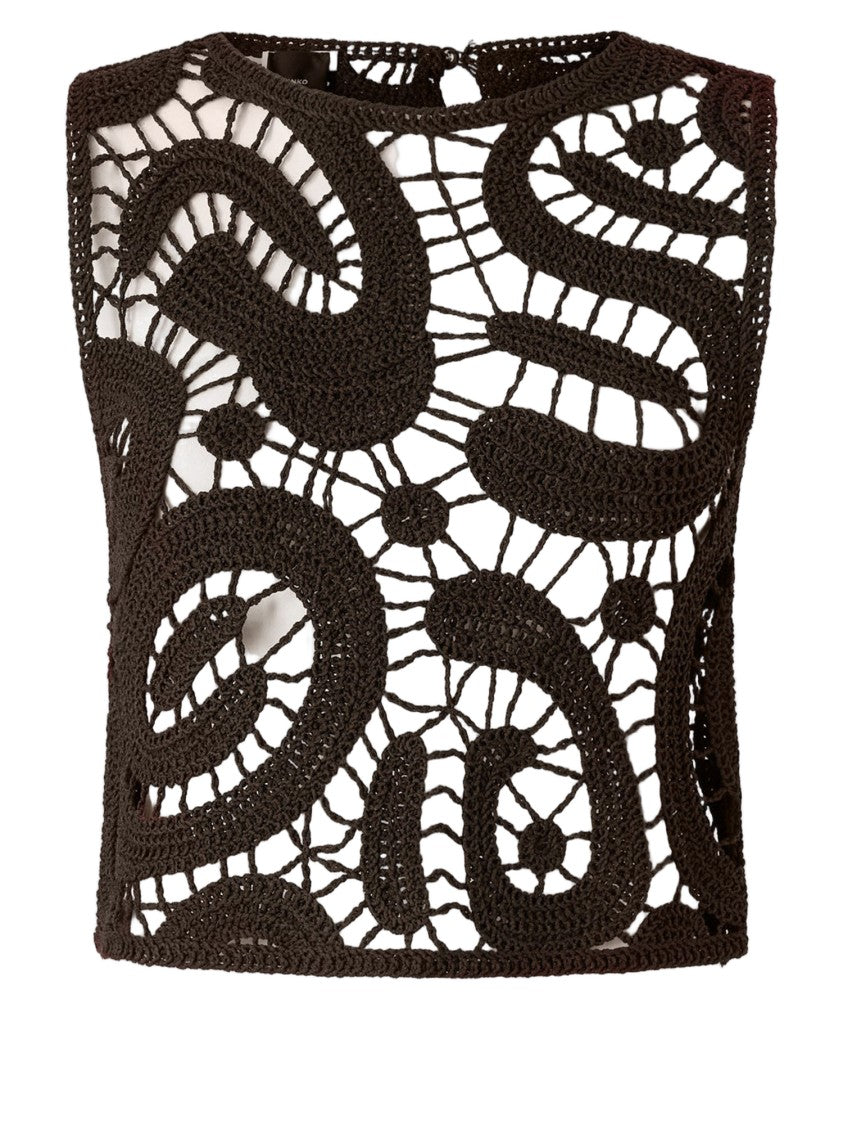 Pinko Intricate Crochet Sleeveless Top