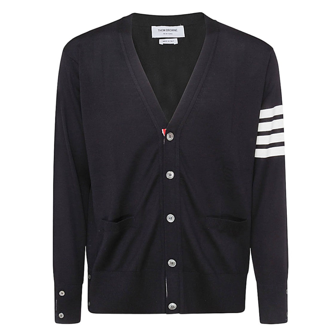 Thom Browne Classic Cardigan Sweater With Contrasting Stripes