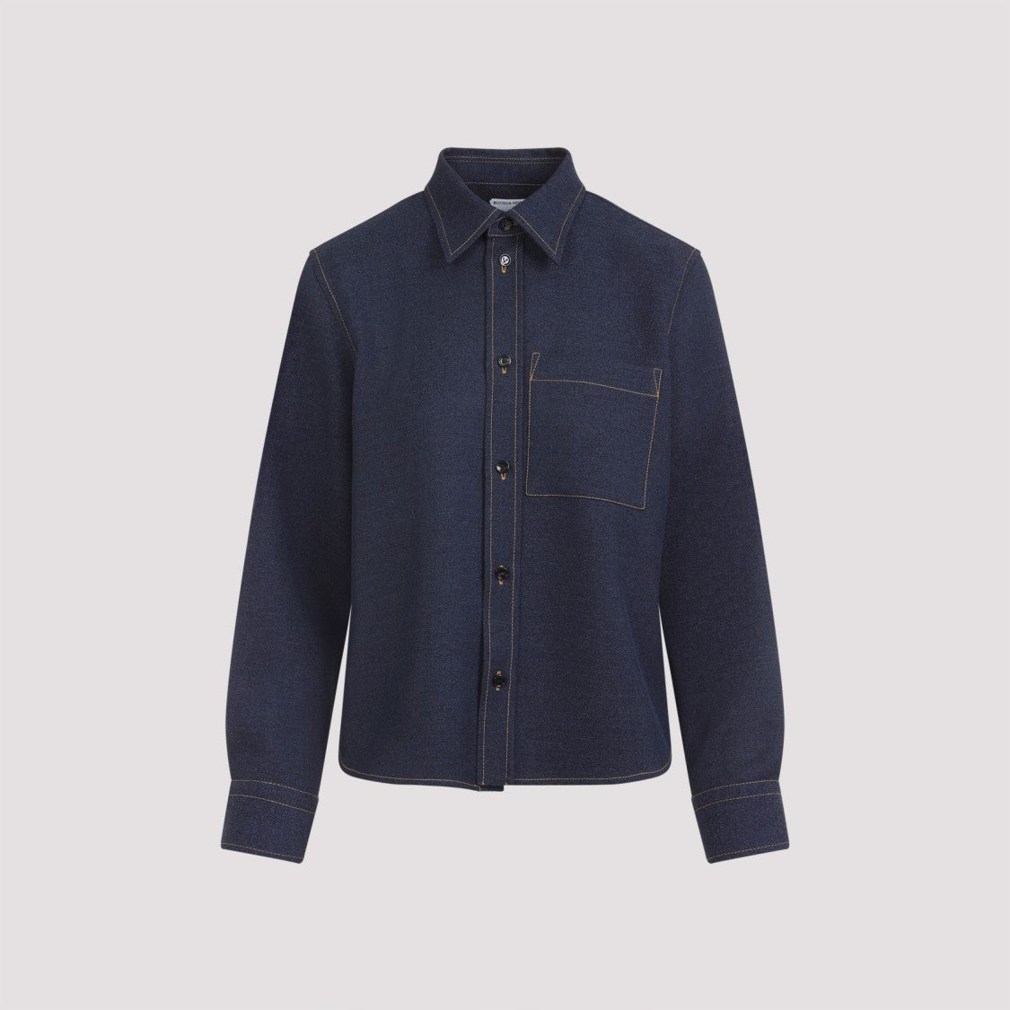 Bottega Veneta Classic Button-Up Wool Shirt With Textured Finish