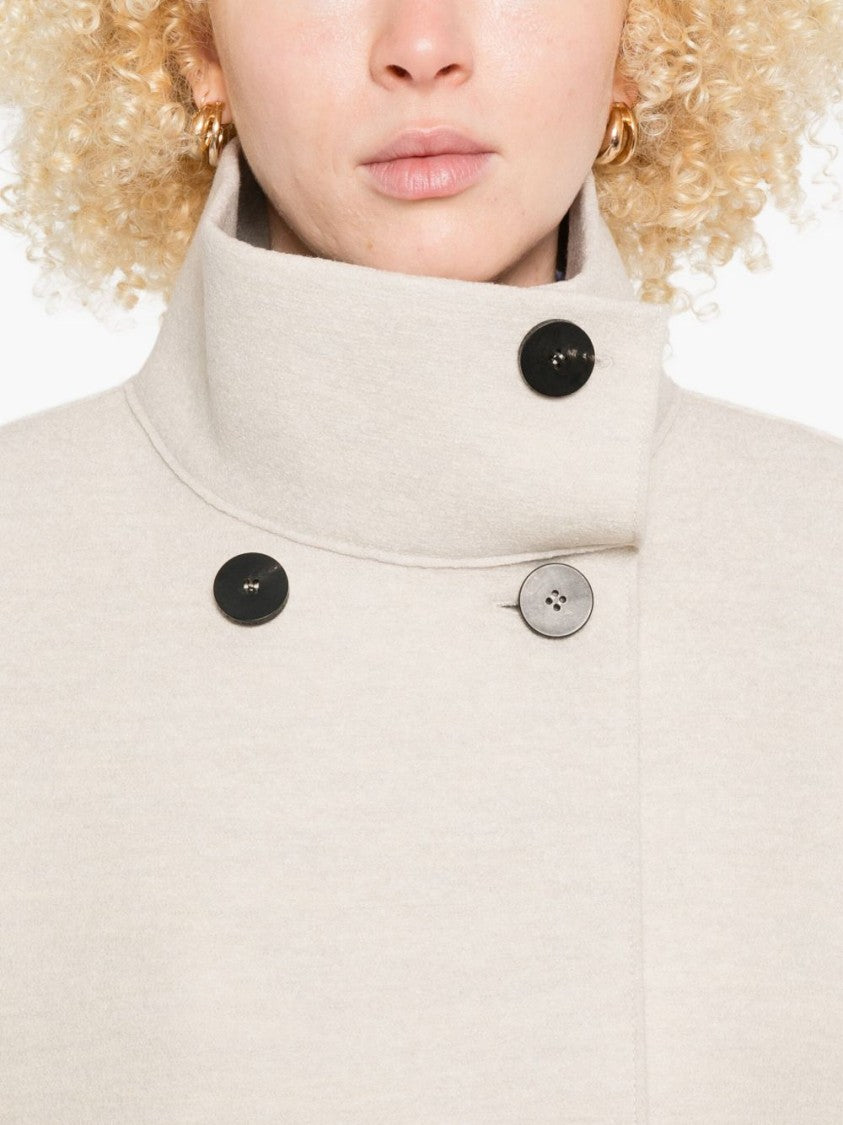 Harris Wharf London Beige Short Boxy Coat