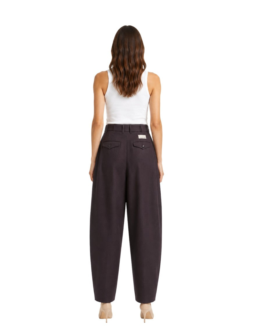 Nine In The Morning Ametista Gerda Wool Pleated Wide-Leg Pants