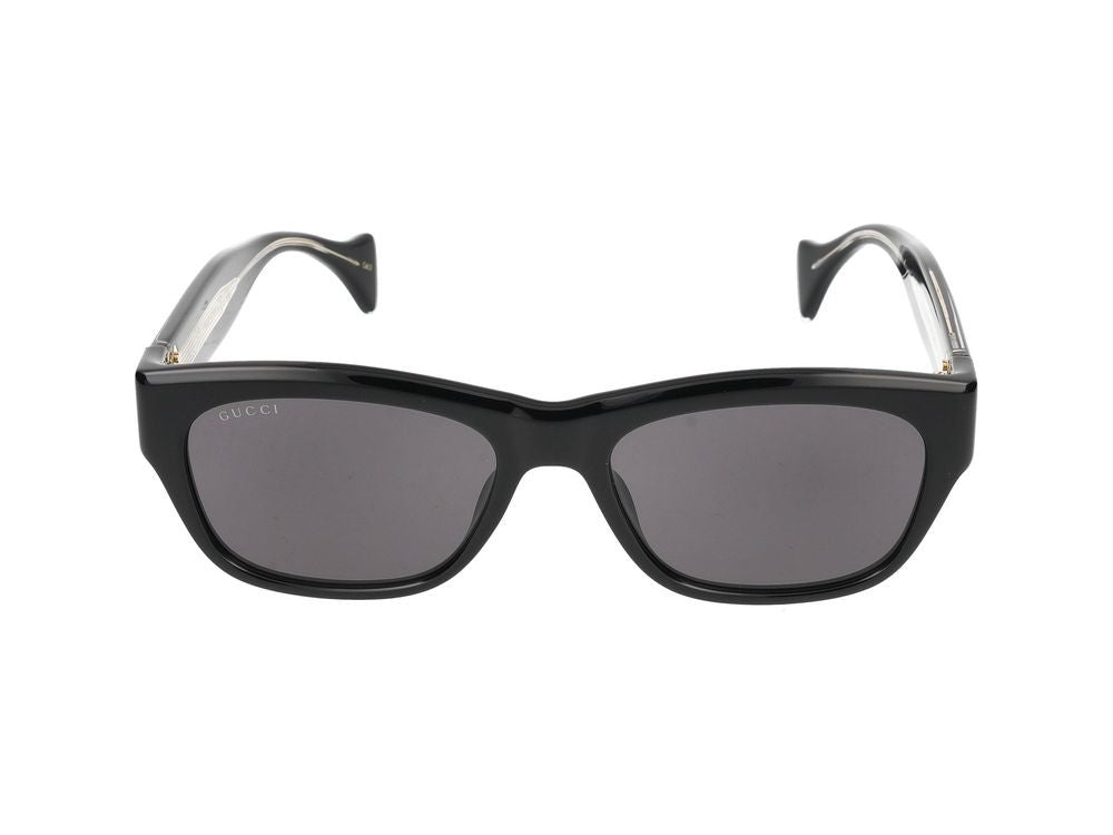 Gucci Black Gold-Tone Accents Bold Square Sunglasses