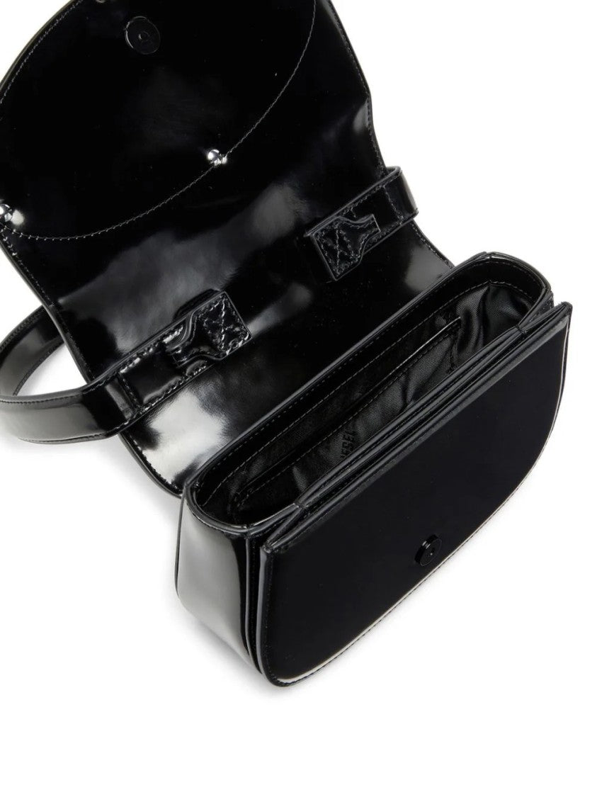 Diesel Glossy Finish Black Shoulder Bag