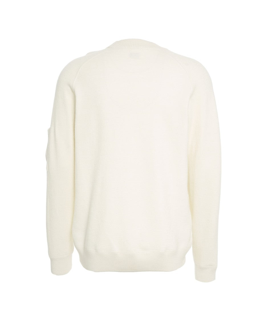 C.P. Company Crew Neck Knit Sweater With Iconic Lens Logo