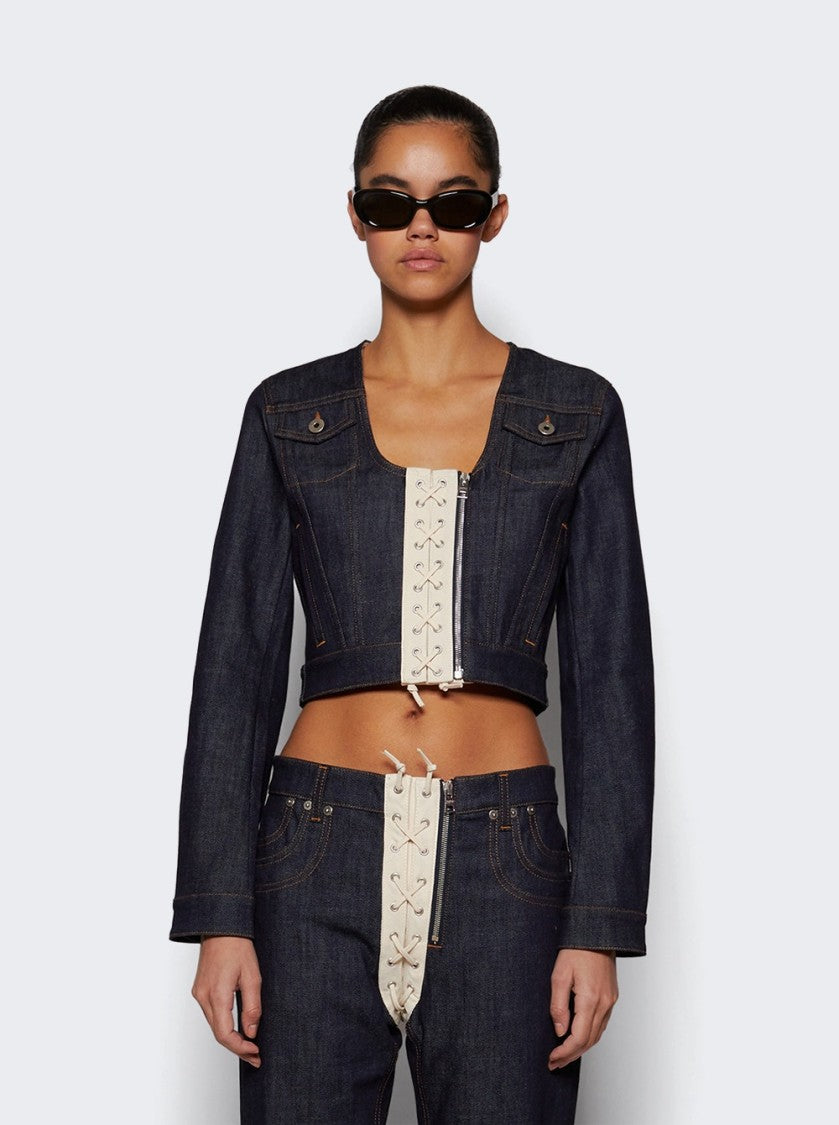 Jean Paul Gaultier Cropped Indigo Denim Jacket