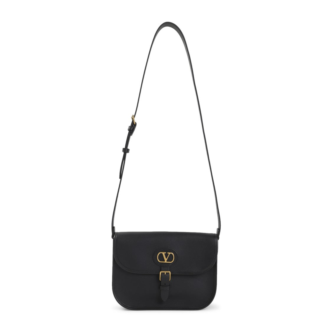 Valentino Garavani Grained Leather Shoulder Bag With Gold-Toned Hardware