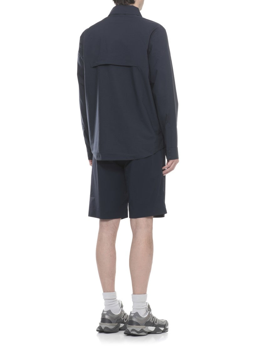 K-Way Blue Umbert Stretch Buttoned Overshirt