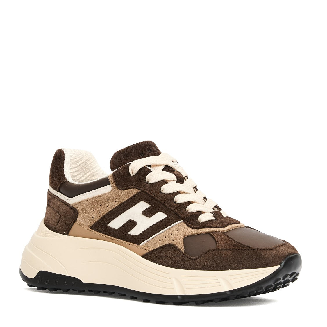 Hogan H669 Hi Fi Brown Suede Running Sneakers