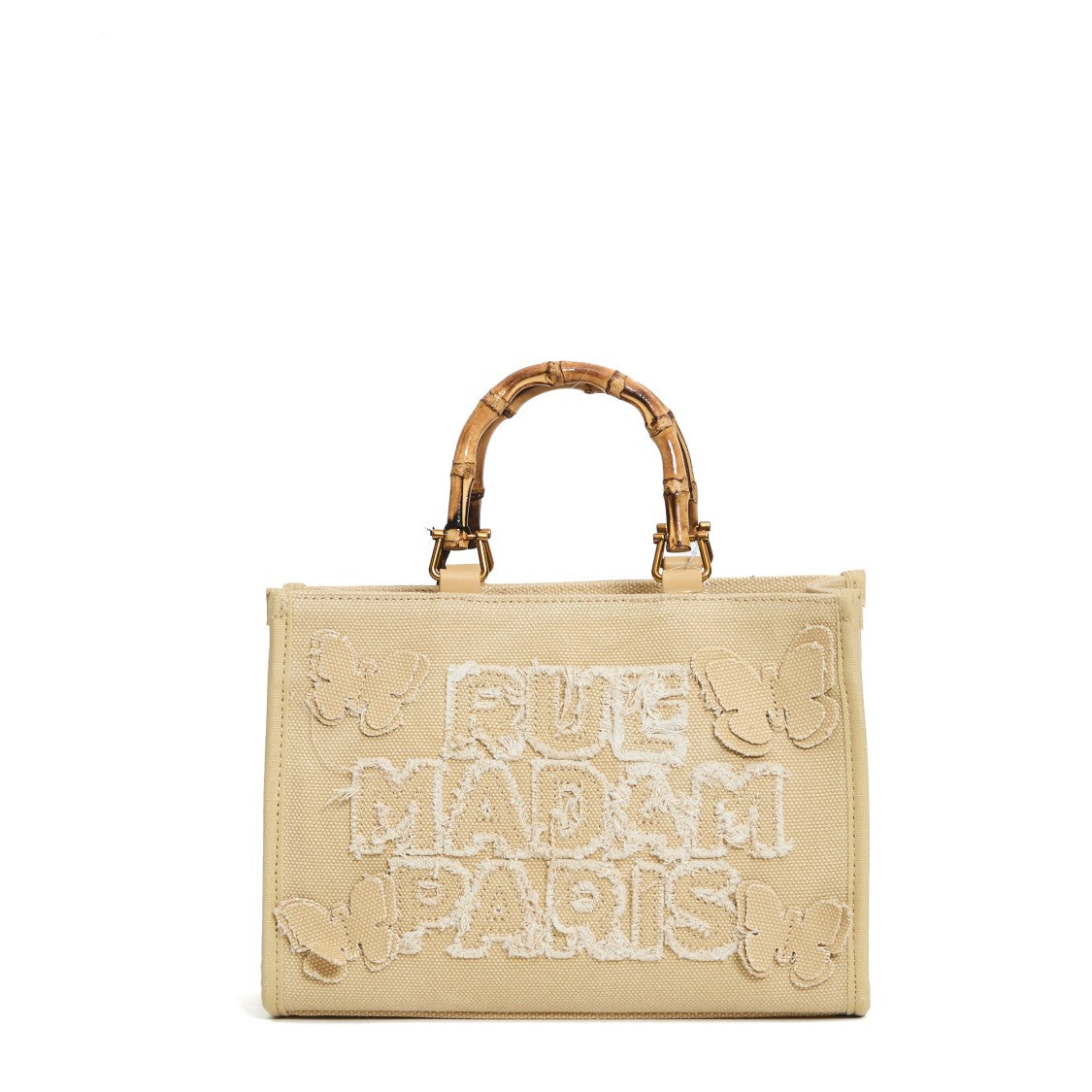 Rue Madame Canvas Mini Tote Bag With Butterfly Appliqués