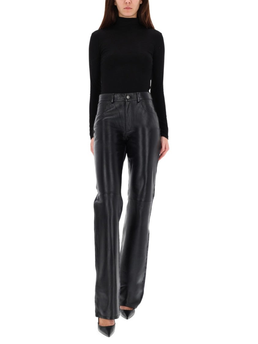 Haikure Star Black Denim & Leather Pants