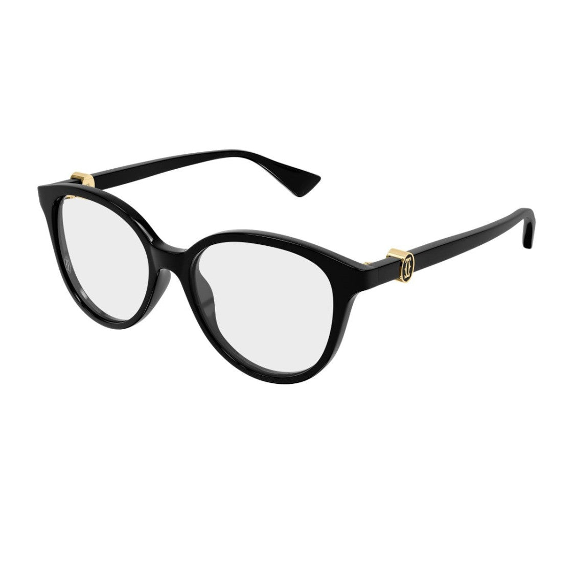 Cartier Black Double C De Cartier Acetate Round Sunglasses