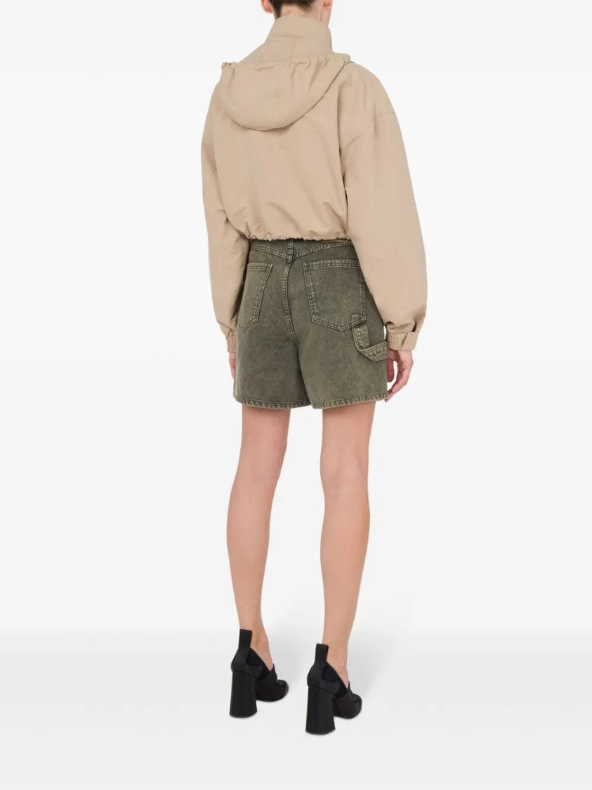 Moschino Structured Neutrals Stand Collar Zipper Jacket