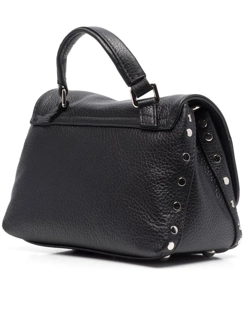 Zanellato Textured Leather Shoulder Bag With Dual Turn-Lock Closure