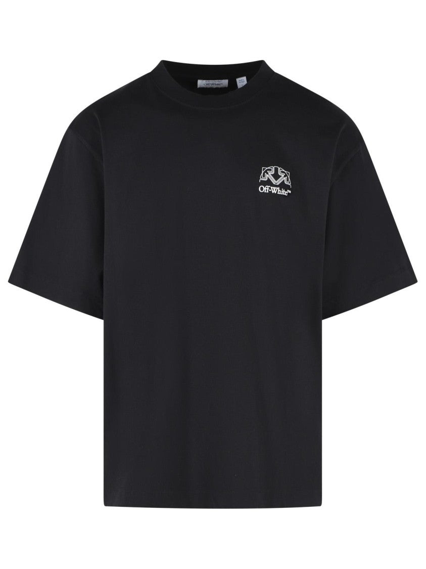 Off-White Relaxed-Fit Black Cotton T-Shirt With Graphic Back Print