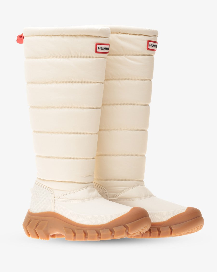 Hunter Tall Snow Boots With Quilted Design And Rubber Sole