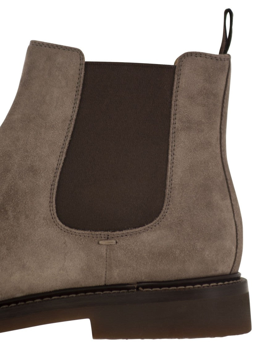 Brunello Cucinelli Chelsea Boot In Suede