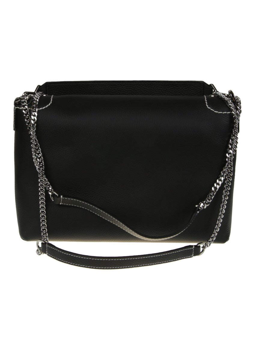 Lancel Ninon Soft Black Structured Flap Bag