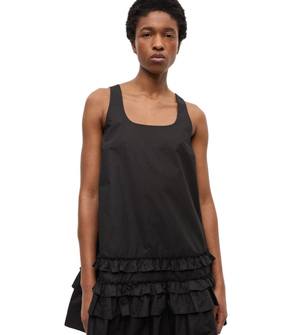 Ganni Black Ruffled Dress