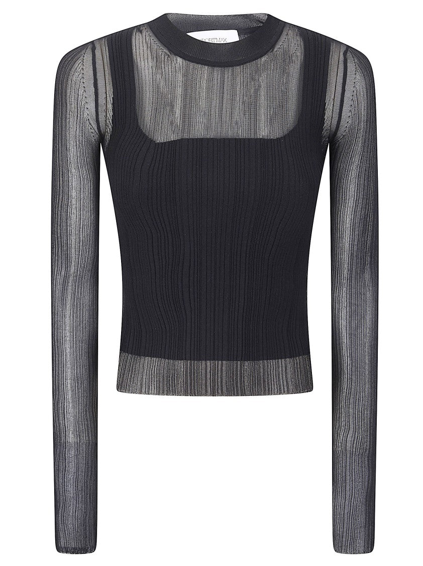 Sportmax Black Good Crew Neck Knit Top