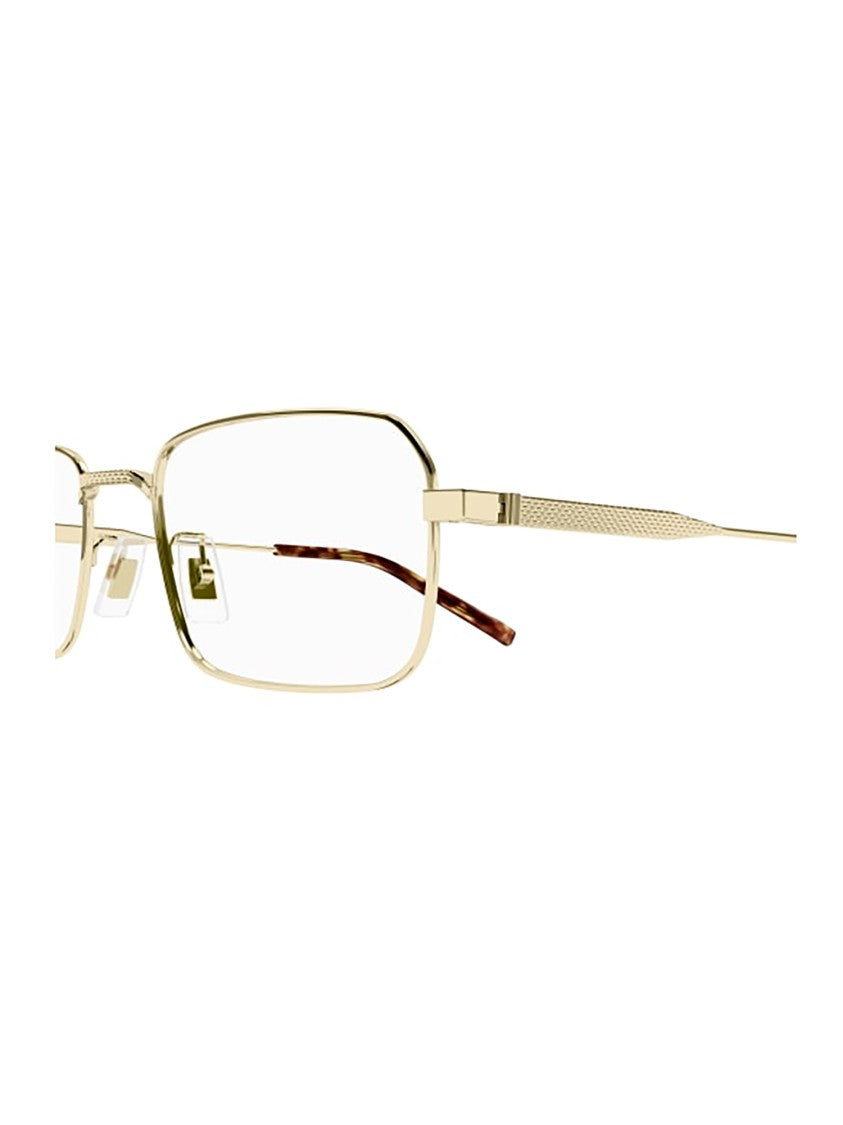 Dunhill Gold Du0093o Polished Rectangular Eyeglasses