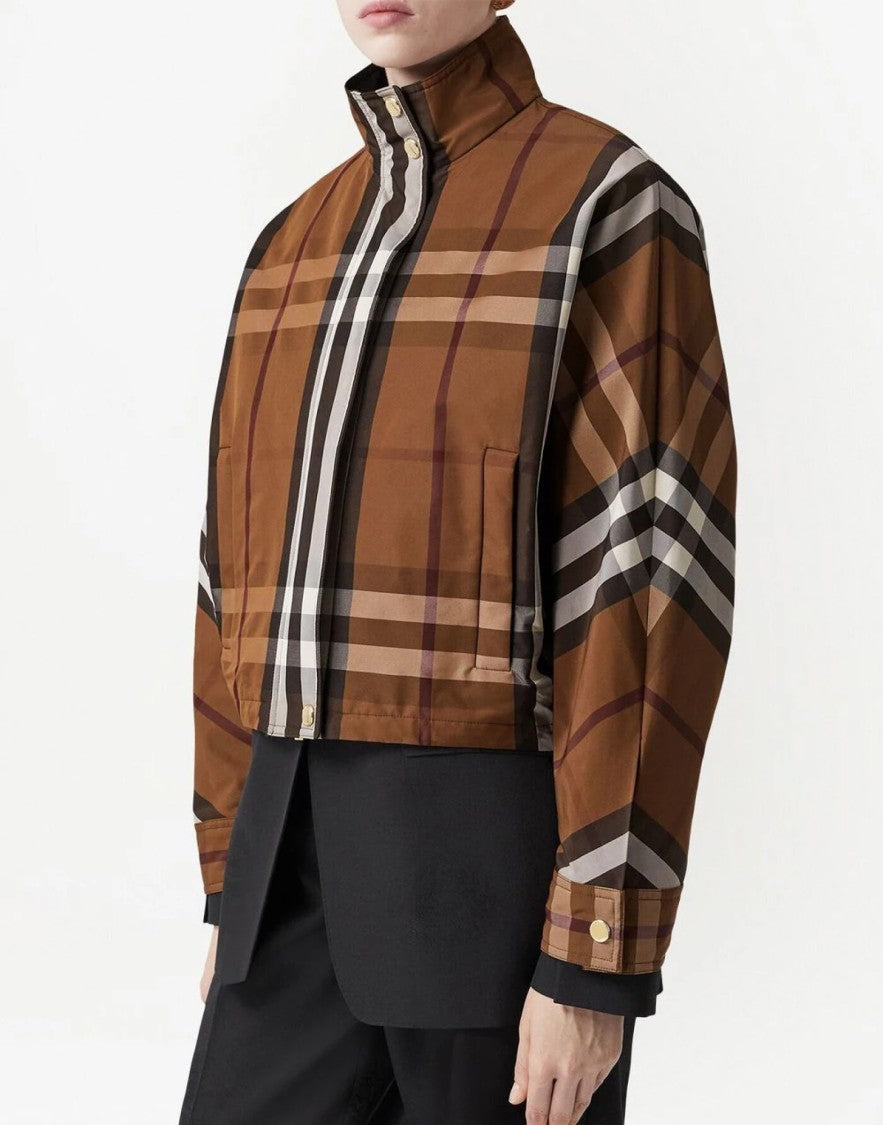 Burberry Ayton Check Pattern Zip-Up Jacket