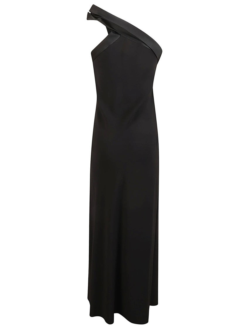 Max Mara Fitted One-Shoulder Black Evening Dress