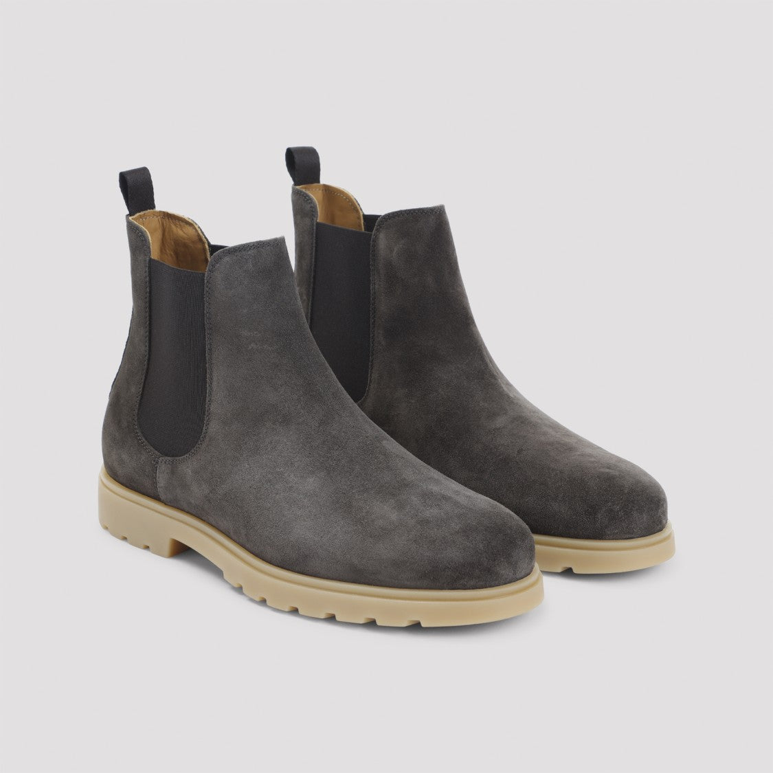 Kiton Dark Brown Suede Calf Leather Ankle Boots