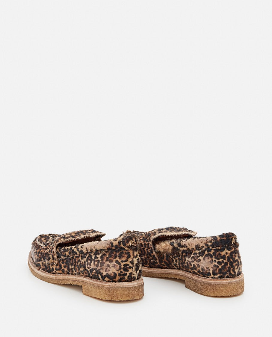 Golden Goose Jerry Leopard Print Horsy Leather Loafers