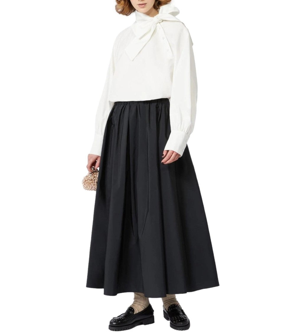 Max Mara Mid-Calf Midi Skirt With Gathered Elastic Waistband
