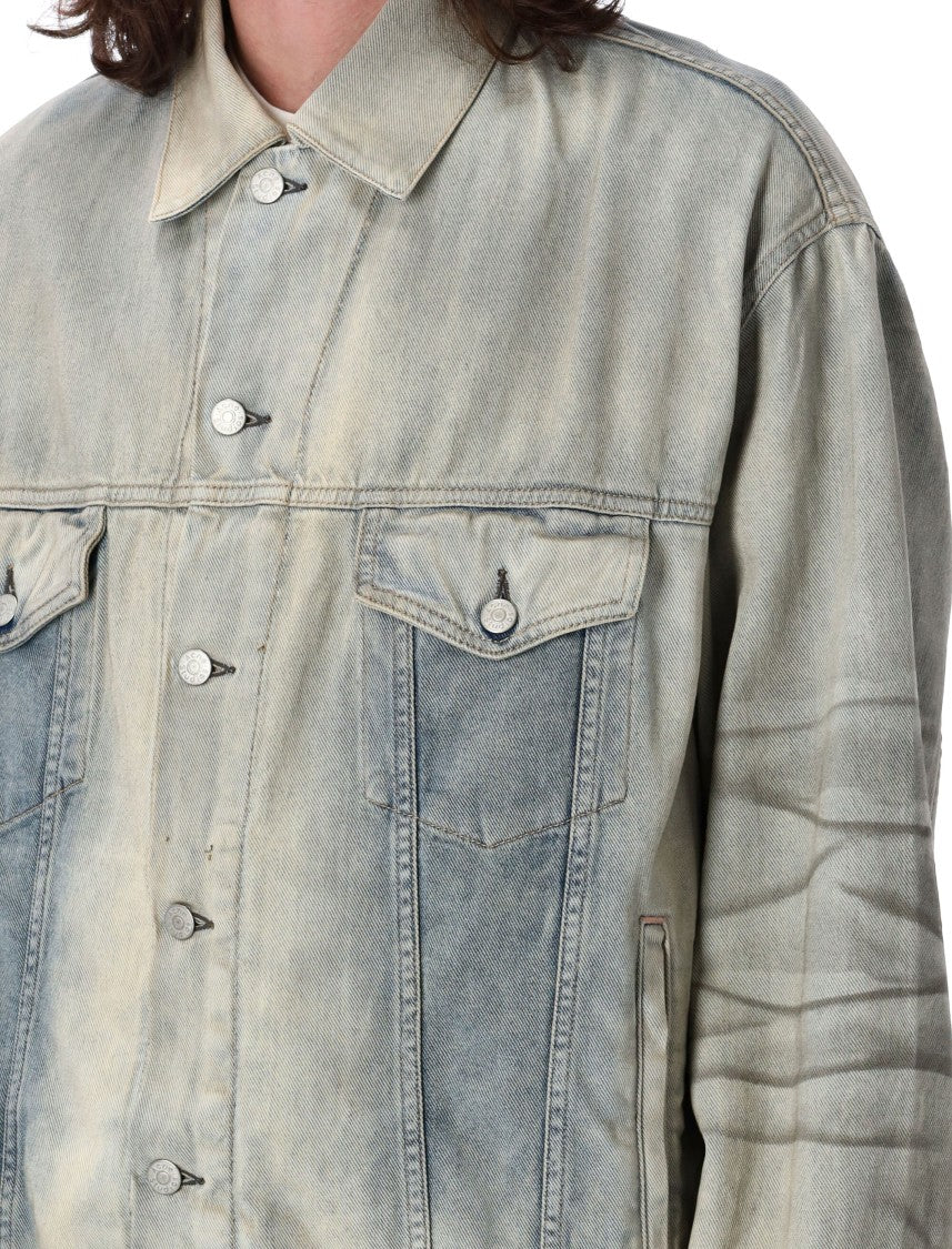 Acne Studios Mid-Blue Oversized Denim Jacket With Faded Effect