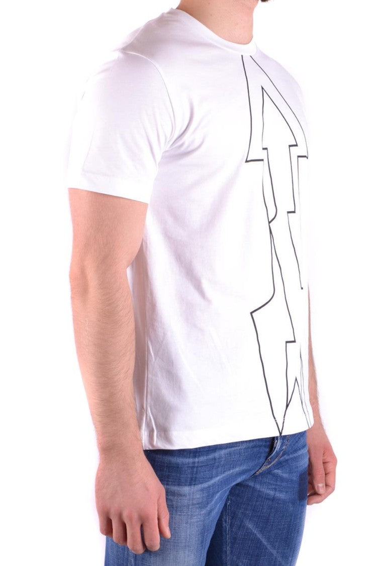 Les Hommes Abstract Arrow Graphic White T-Shirt