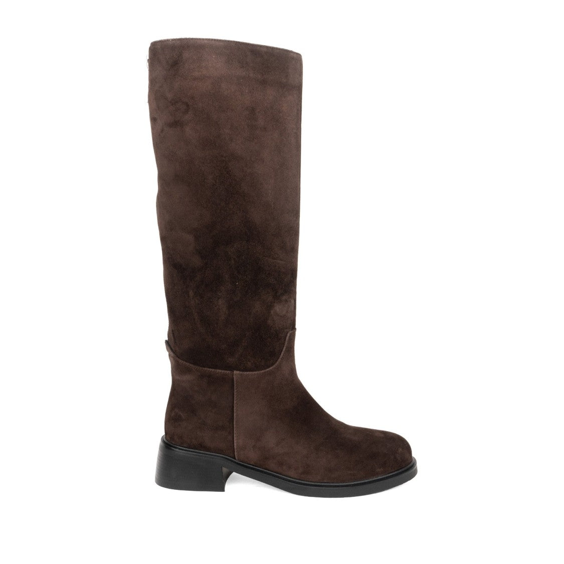 Linda Baumann Brown Rounded Toe Easy Zipper Suede Boots