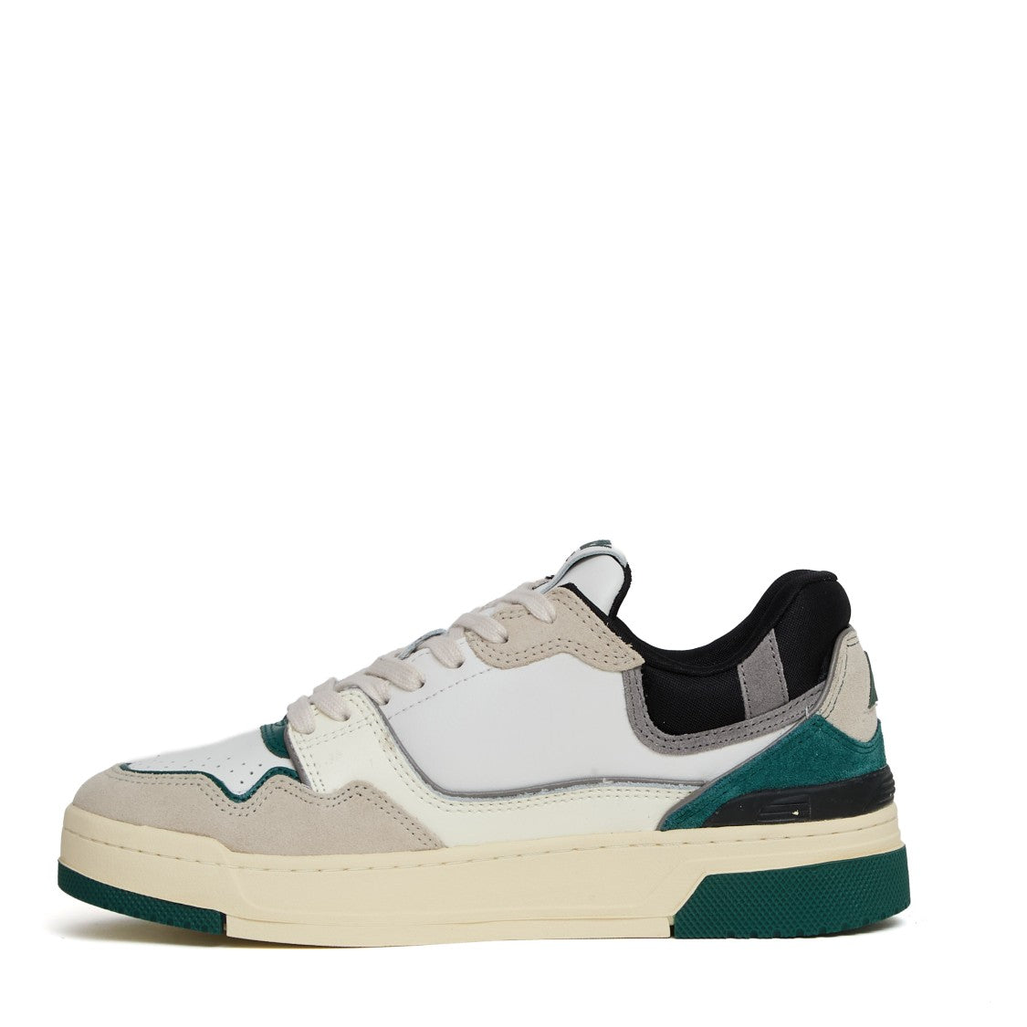 Autry Clc Low Leather And Suede Sneakers, White, Forest