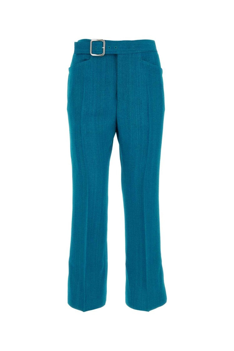 Jil Sander Tailored Petrol Blue Viscose Blend Pants