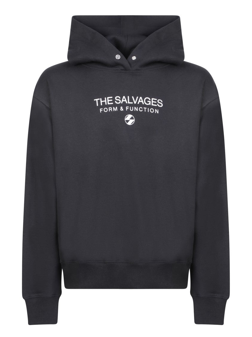 The Salvages Black Cotton Hooded Sweatshirt